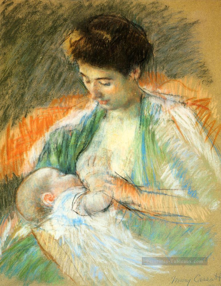 Mère Rose allaitant son enfant mère des enfants Mary Cassatt Peintures à l'huile